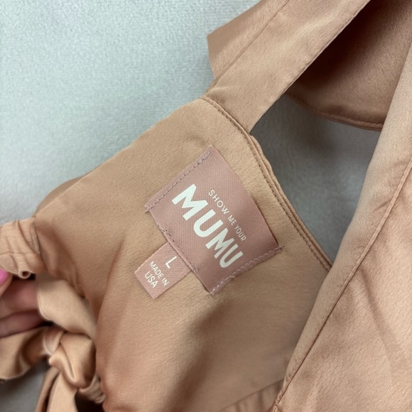 NWT Show Me Your Mumu Zoey Midi Bridesmaid Dress Ruffle Cutout Open Back large - Picture 10 of 10